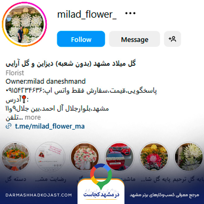 اینستاگرام گل فروشی میلاد 