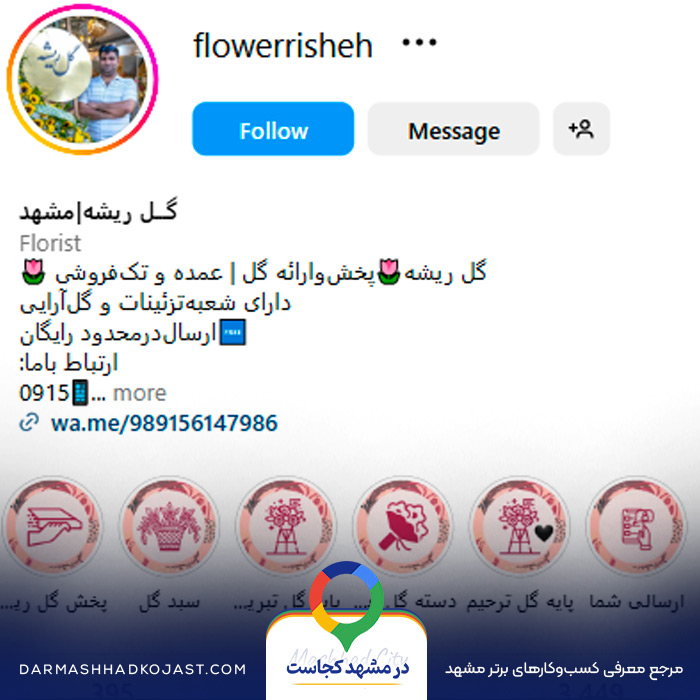 اینستاگرام گل فروشی ریشه 