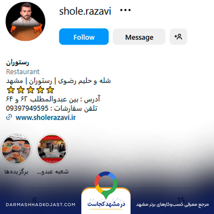 اینستاگرام شله رضوی